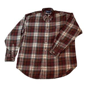 Ralph Lauren Blaire Regular Fit Mens Plaid 100% Cotton Button Down Shirt Size XL